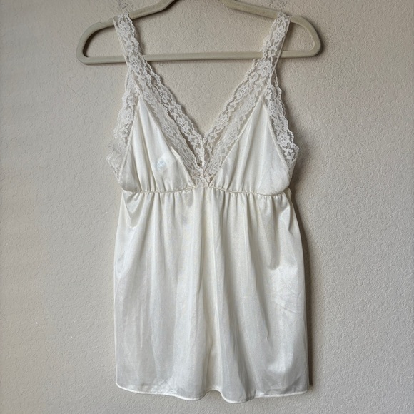 Vintage JC Penney Two-Piece Lingerie Mini Night Gown Top Robe Lace Romantic - Picture 10 of 10